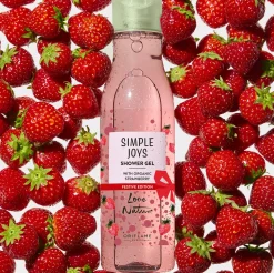 Żel pod prysznic Simple Joys Love Nature z organiczną truskawką - edycja świąteczna 250 ml