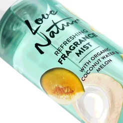 Odświeżająca mgiełka do ciała Love Nature z organiczną wodą kokosową i melonem 200 ml