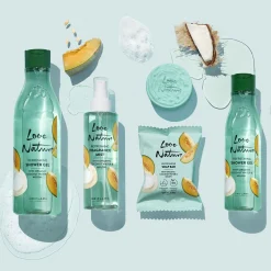 Odświeżający żel pod prysznic Love Nature z organiczną wodą kokosową i melonem 500 ml