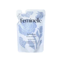 Odświeżający płyn do higieny intymnej Feminelle z wodą różaną - wkład uzupełniający 300 ml