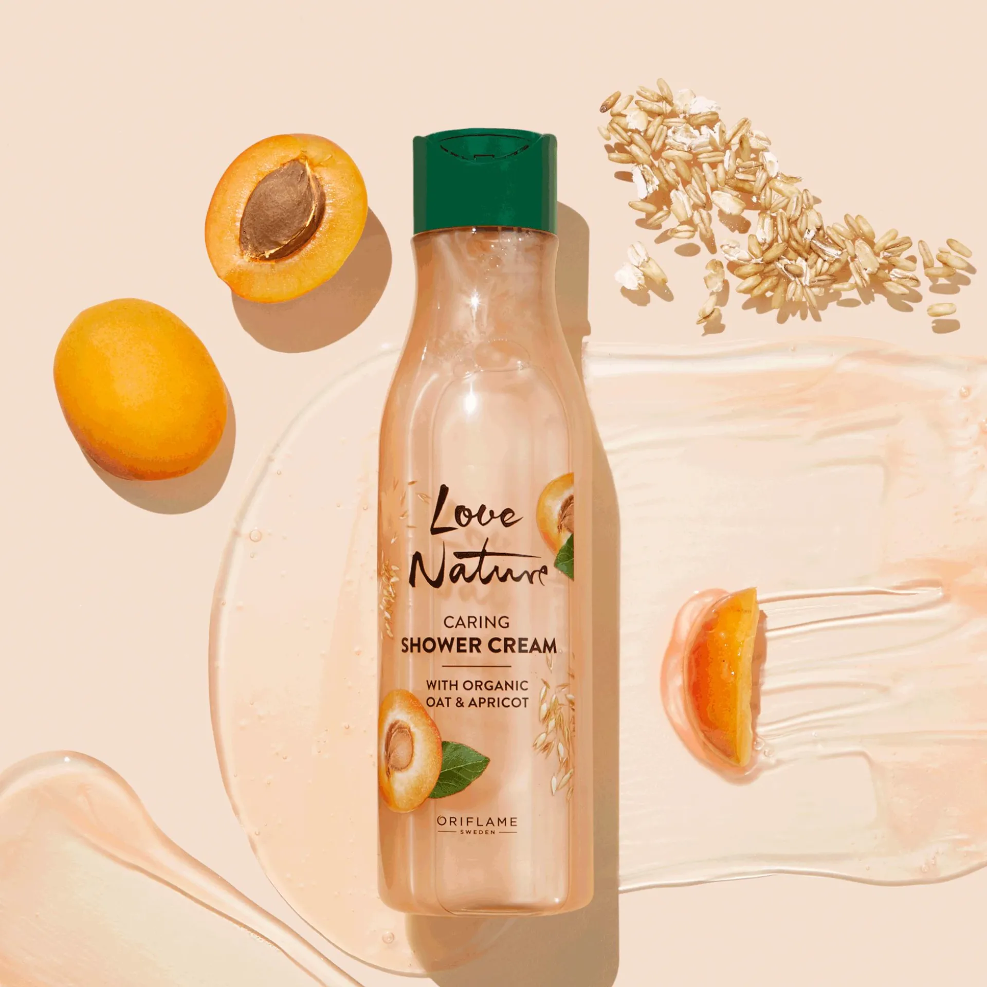 Pielęgnujący żel pod prysznic Love Nature z organicznym owsem i morelą 250 ml